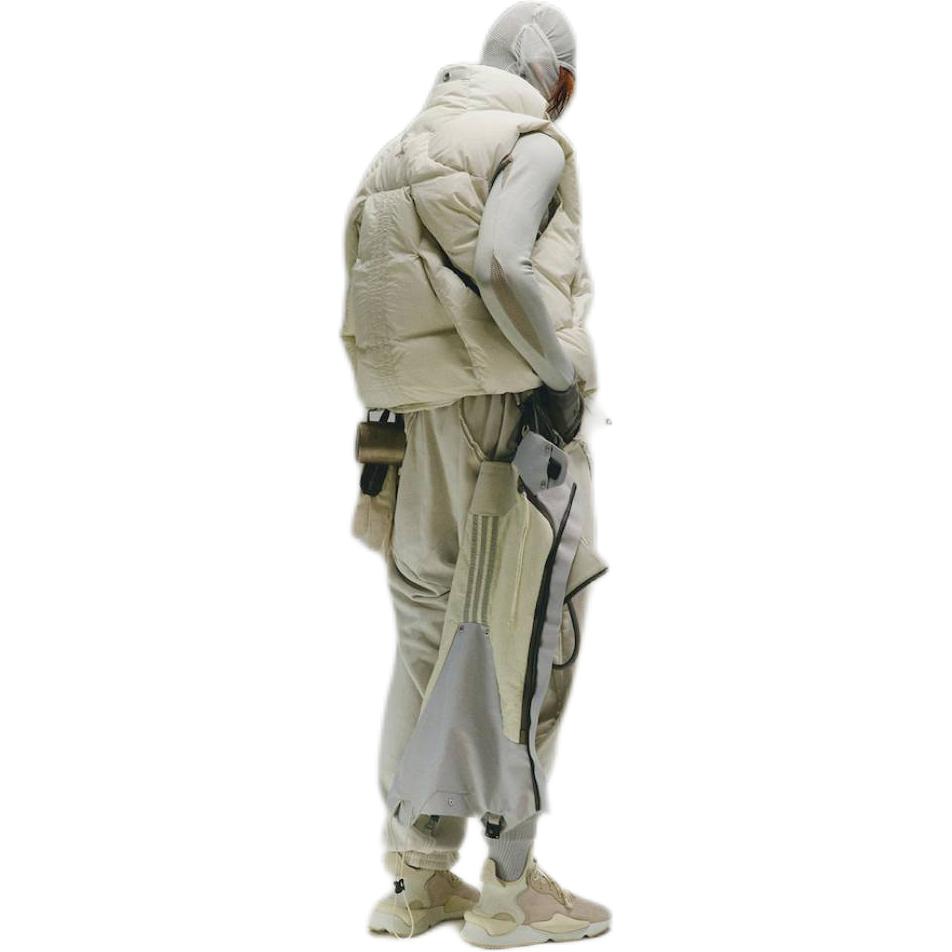 Adidas Originals X Hamcus Collaboration FW23 Solid Color Quilted Logo Drawstring Zipper Down Vest Unisex Vests White IU4839