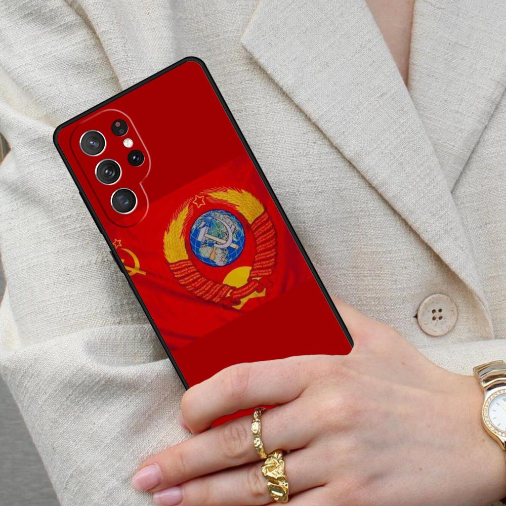 Soviet Union USSR Flag SOFT Cell Phone Case for Samsung Galaxy S26 Ultra S25 S24 S23 S22 S21 S20 Note10 Cover