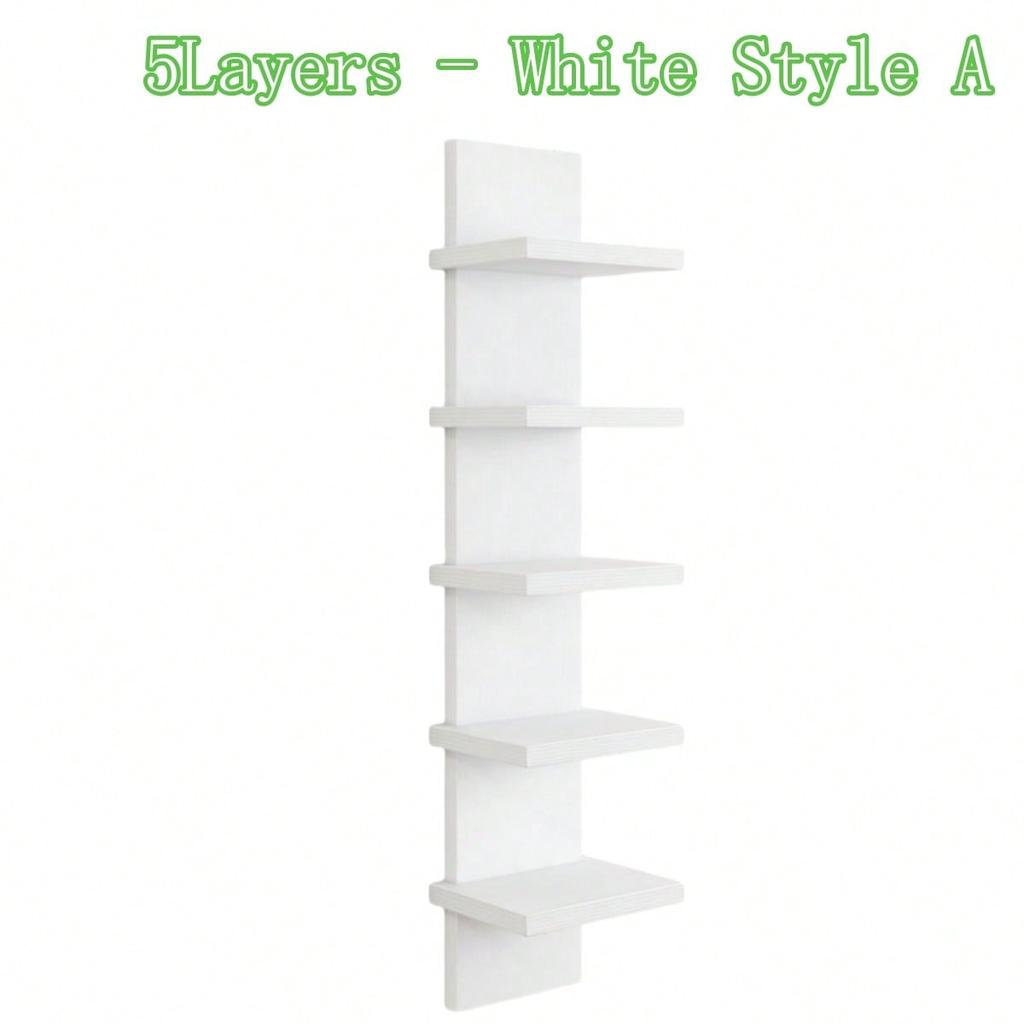 3/5-Tier Floating Wall Shelf Unit For Wall Decor & Makeup Vanity - White Narrow Cute Display Storage Shelf For Small Spaces