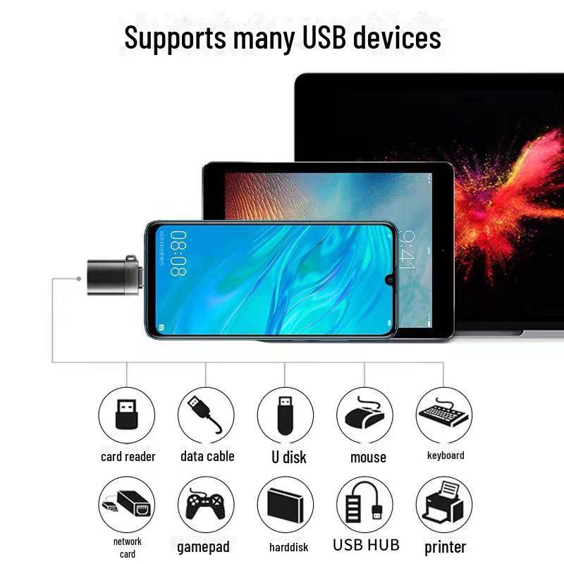 Type-C OTG Adapter USB 3.0 Converter for Android, Apple 15, Huawei, Xiaomi, Universal USB Flash Drive