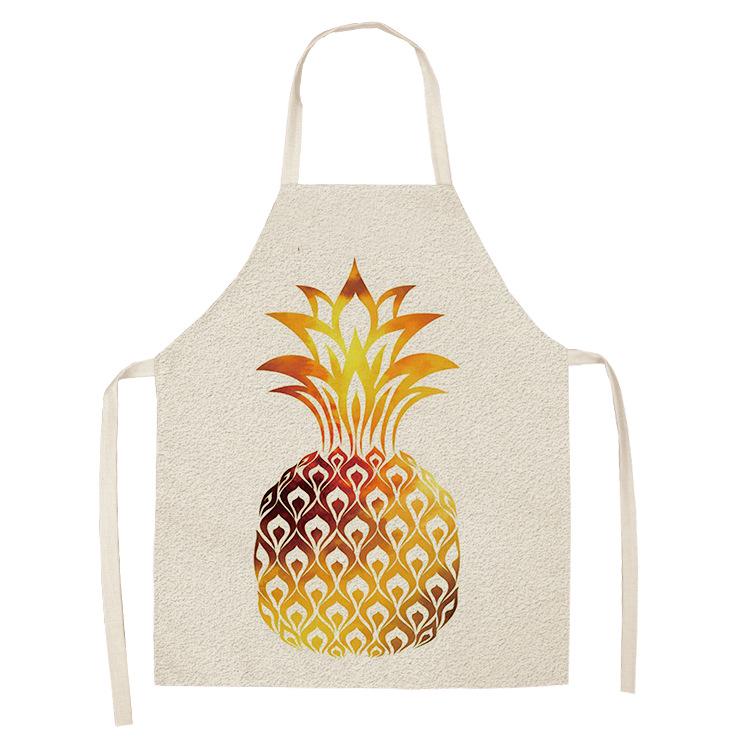 Matlagning Bakförkläde Ny frukt Ananas Köksförkläde Anti-fläckar Linne Kockförkläde för män och kvinnor Rengöringsverktyg