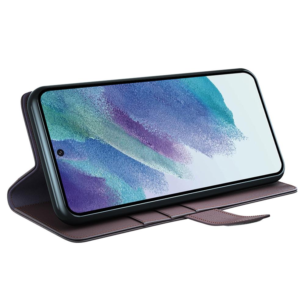 For Samsung Galaxy S21 FE 5G Case Genuine Split Leather Phone Cover with Wallet Stand