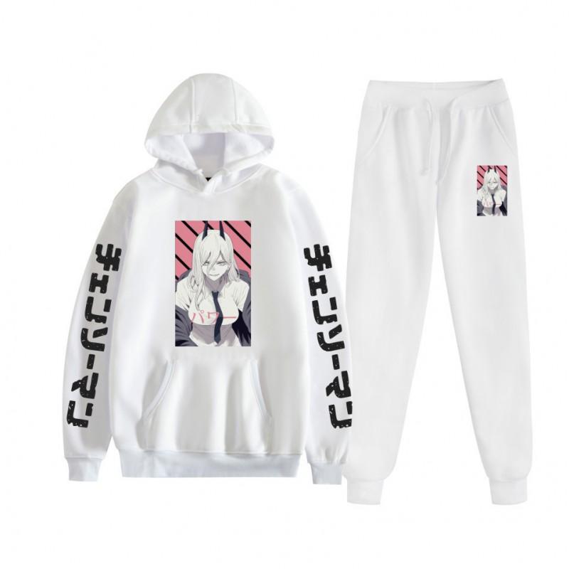 Chainsaw Man Couples Hoodie Sweatpants Set Long Sleeve Casual Outfit Men Women