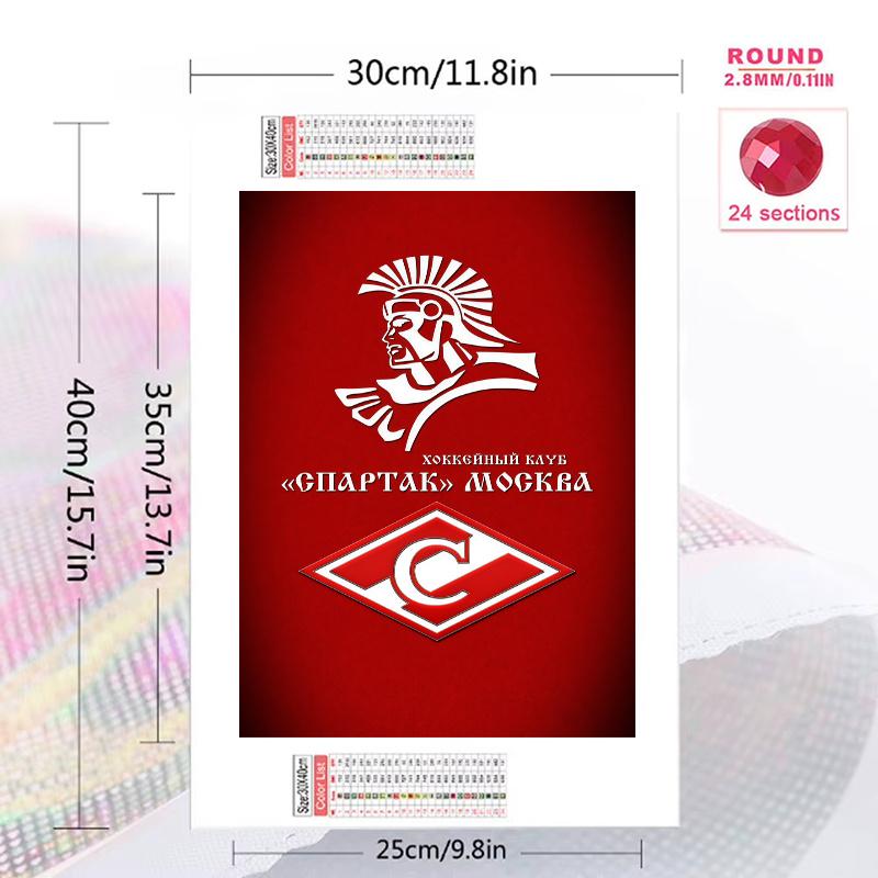 Spartak Moscow Fire.71 100% Round Full Drill 5D DIY Diamond Painting Embroidery Cross Stitch Rhinestone Décor