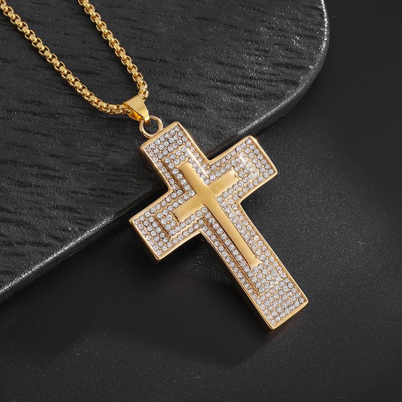 Hip Hop Zircon Dollar Sign Pendant Necklace Men Women Punk Fashion Rock Rap Jewelry Gift