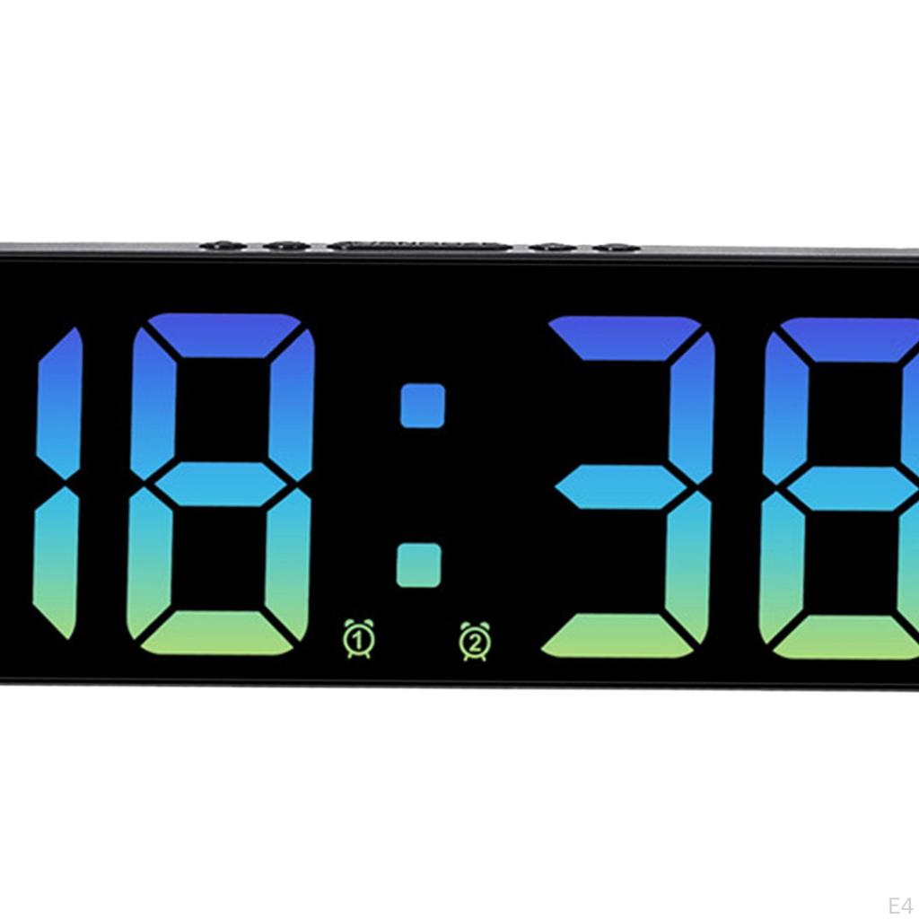 15.5cm Digital Alarm Clock Bedside Adjustable Brightness 12/24H Snooze Function for Children
