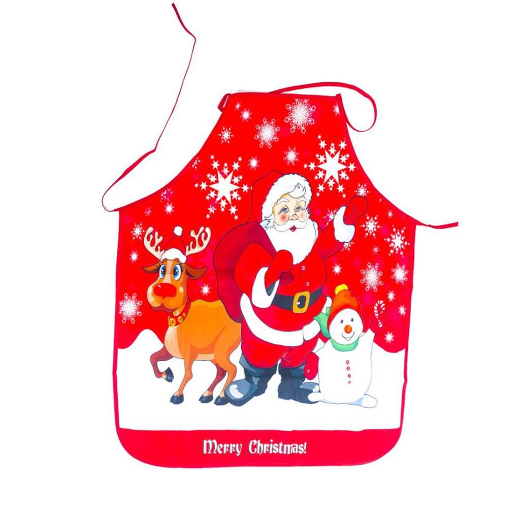 Sleeveless Christmas Apron - Printed Halter Strap Dirt-Proof Fabric for Kitchen Cleaning Holiday Supplies