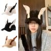 Curved Brim Dog Ear Baseball Cap Soft Fluffy Ear Cap Kawaii Faux Fur Hat  For Women
