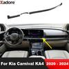 Car Center Console Dashboard Panel Cover Trim For Kia Carnival KA4     2024 Carbon Fiber Inteiror Accessories
