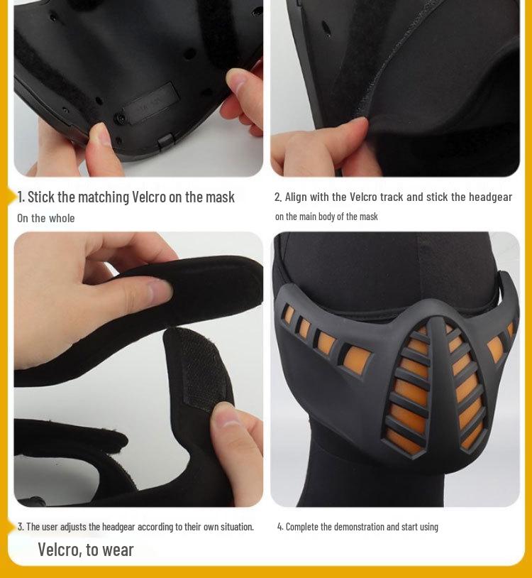 Cyberpunk LED Half Face Mask - Halloween Party Costume Accessory