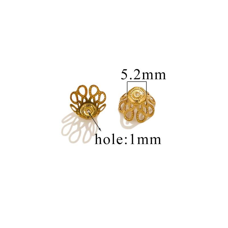 Stainless Steel Petal Bead Caps, Bead Caps with 18k Vacuum Plating, Diy Necklace Bracelet Jewelry