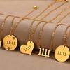 Elegant Angel Number 1111 Pendant Necklace Women Exquisite Gold Color Stainless Steel Waterproof Charm Lucky Jewelry Birthday