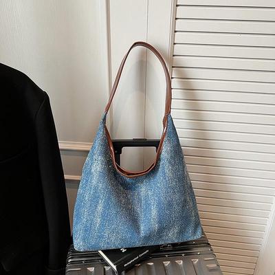 Women's Versatile Denim Crossbody Bag - Large Capacity, Solid Color, Casual & Stylish