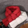 Casual Solid Color Cotton Padded Scarf Windproof Keep Warm Cross Feather Shawl Apparel Accessories Down Neck Scarf Girls