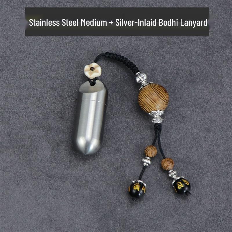 Waterproof Stainless Steel Pill Bottle Capsule - Portable, Moisture-Proof Storage for Outdoor Use