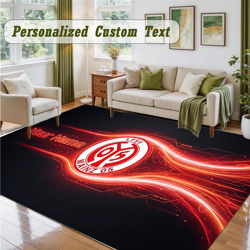 Crystal Velvet Square Rug Custom NameMainz 05 Pattern Non Slip Home Floor Decor Rug