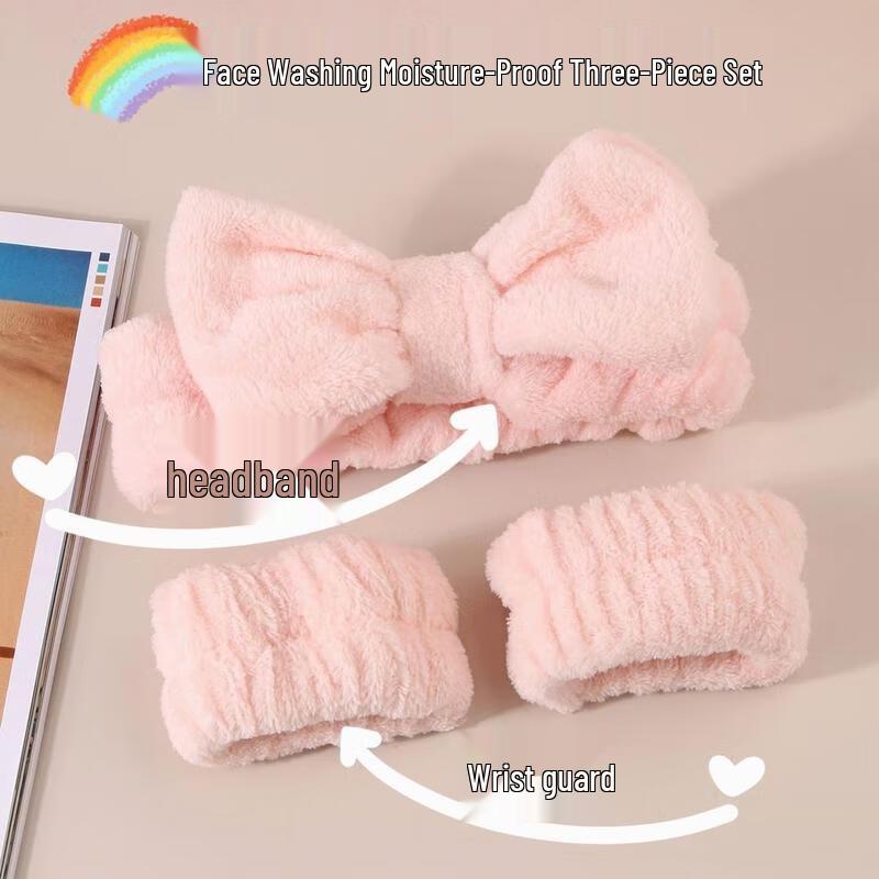 Coral Fleece Bowknot Absorbent Headband