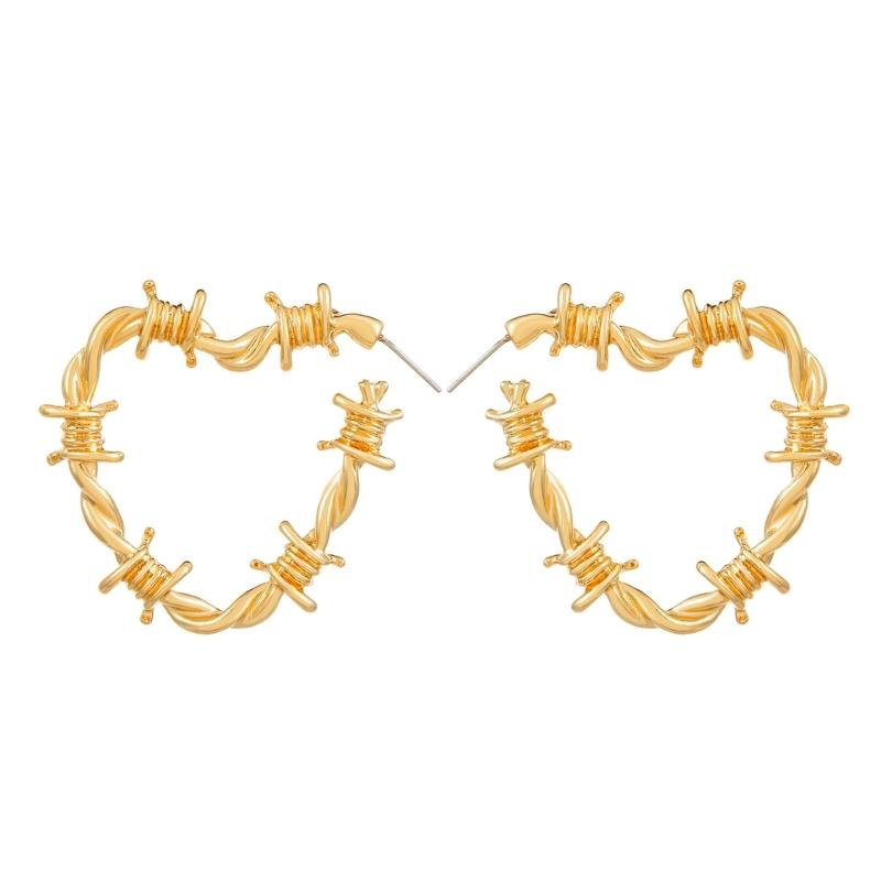 Minimalists Thorn Knot Heart Earrings Unique Korean Trendy Alloy Studs For Her
