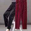 Schicke Herbst Winter Vintage Cordhose Neue Lässige Hohe Taille Warme Lange Hose Retro Knöchellang Streetwear Modehose