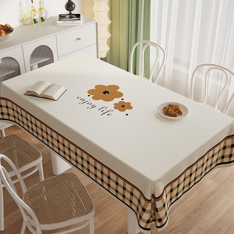 Rechteckige Esstisch-Tischdecke Wasserdicht Und Ölfest Leave-In Kaffeetisch-Tischdecke Einfach Und Vielseitig Esstischdecke Tischdecke