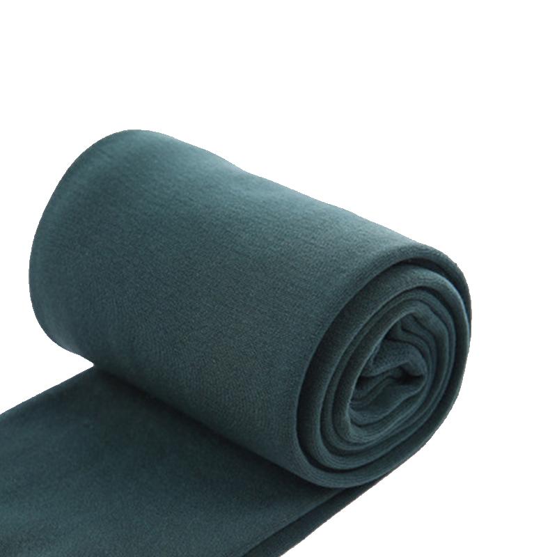 

1 пара женских термоколготок на всю стопу, теплые, однотонные, зимние, из полиэфирного волокна, с толстым флисовым подкладом, женские длинные брюки темно-зеленого