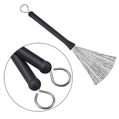 1 Stück einziehbarer Kunststoffgriff Jazz Drum Bürstenstock Stahl Draht 32cm Reinigungsbürste für Jazz Rock Musik Liebhaber