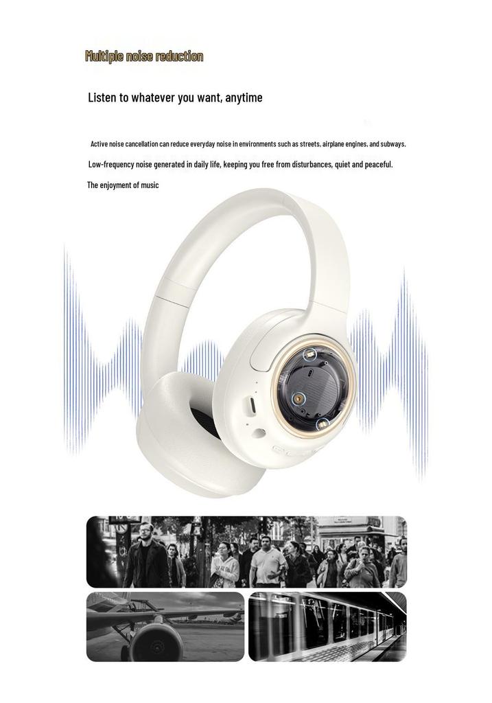 2026 ANC Noise Cancelling Bluetooth Over-Ear Headphones with HD Call and Sports Earbuds