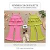 Girls' Summer New Strap Set Thin Style Little Girl Ice Silk Strap Dress Flared Nine-Point Pants Two-Piece Set Fashionable