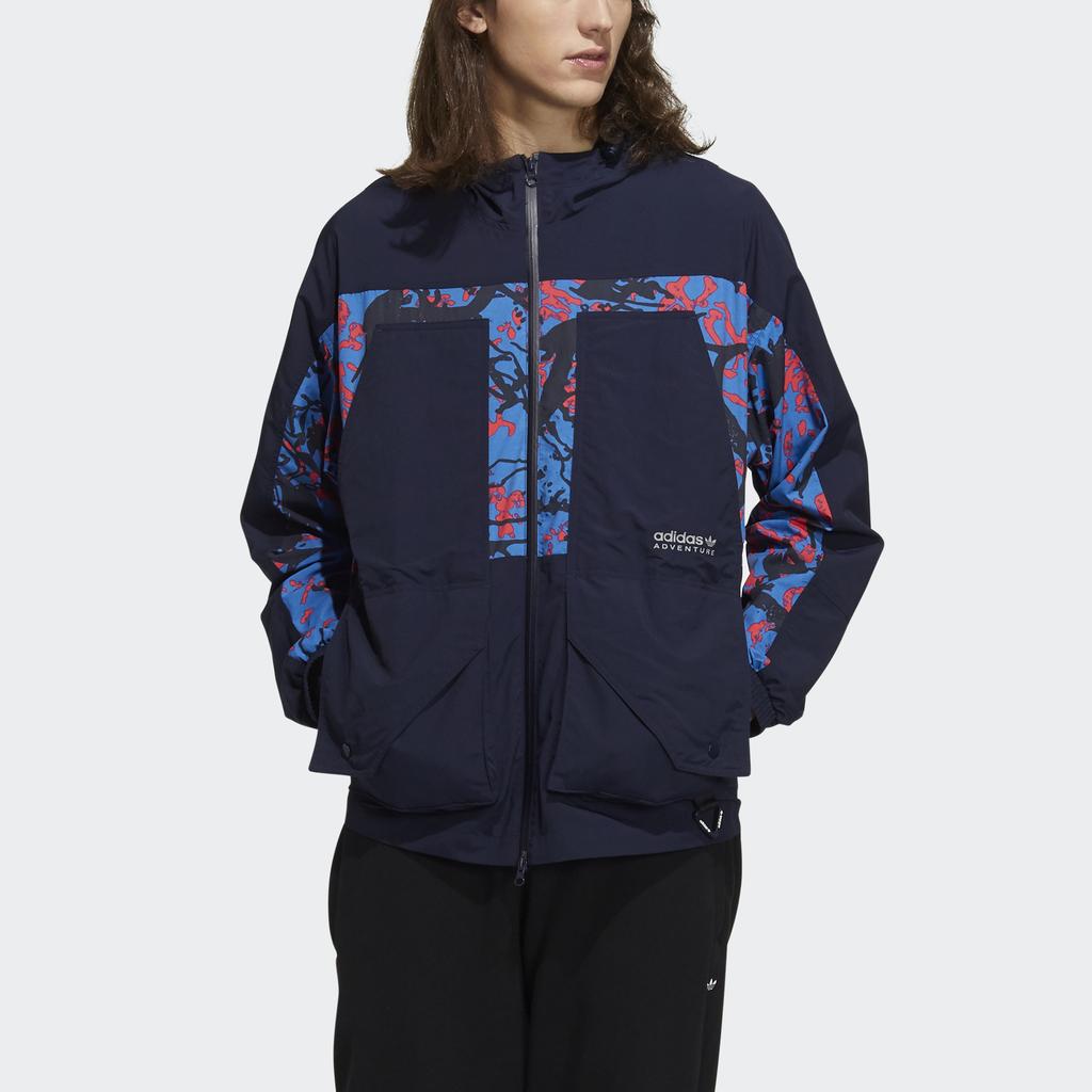 Adidas Originals Clover ADV WB Printed Spliced Sports Jacket Men Jackets Legend-Ink-Blue H46700