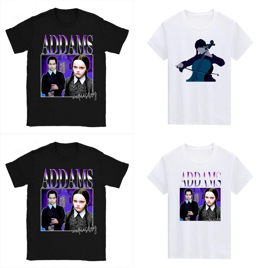 Die Addams Family Wednesday Unisex T-Shirt Top Stilvoll Weich Atmungsaktiv Bequem