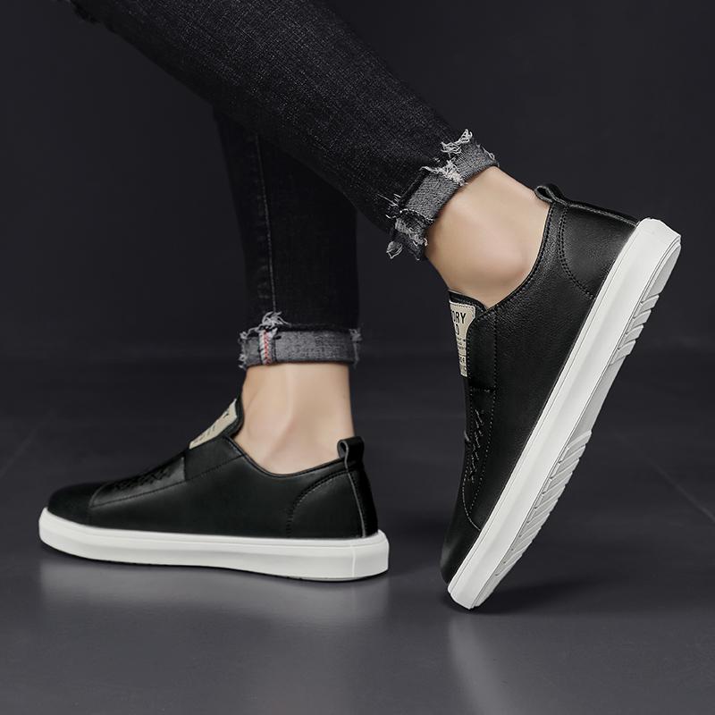 Mens Slip On Shoes Leather Male Comfortable Skate Footwear Outdoor Men All-match Sneakers Breathable Men's Classic Flats