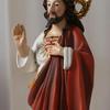 Religious Figurine Detailed with Golden Circlet Classical Resin Statue for Altar, Prayer