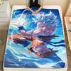 Goku Household Essential Printed Flannel Blanket, Warm Cover for Chair, Bed, Sofa, Bedroom and Picnic.-TING