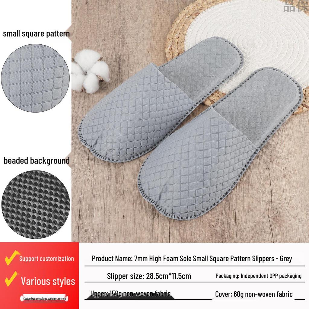 Luxusní pratelné protiskluzové pantofle z perlové bavlny pro hotelové a domácí hosty