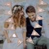 12pcs/ Set Fashionable Cloth Triangle Banner Just Married English Letter for Party Decoration