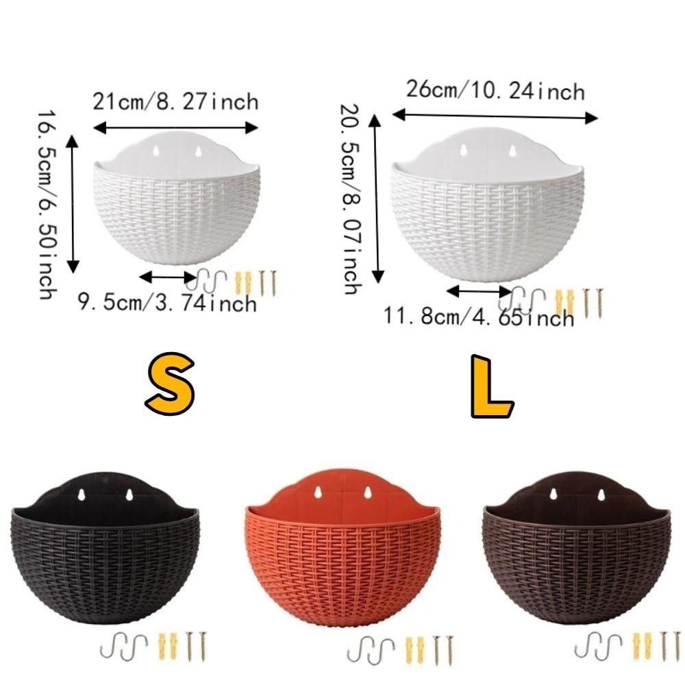 Plastic Rattan Weaving Hanging Flowerpot Wear-resistant Wall Flower Pot  Flower Shop
