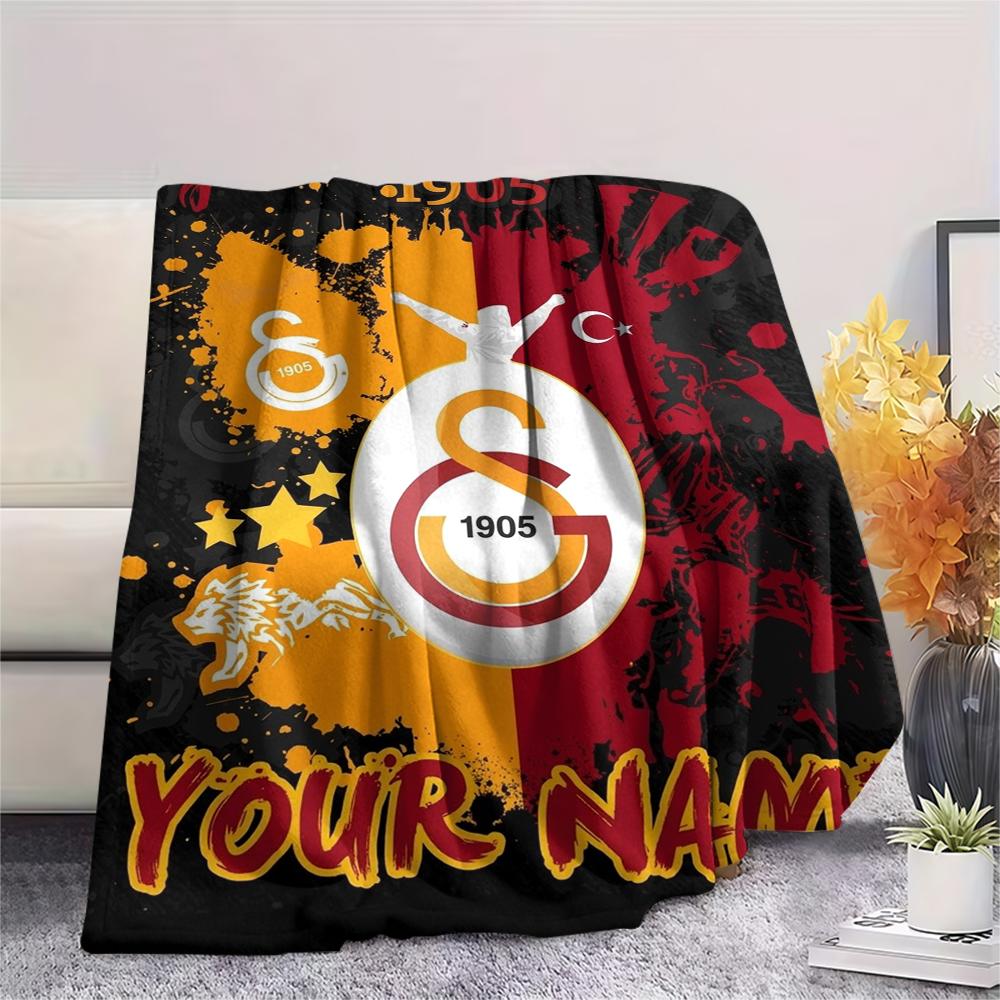 1PC Custom Name Galatasaray Patterned Flannel Blanket Suitable For All Seasons for Home Decor Warmth and Comfort Gifts Holiday Present