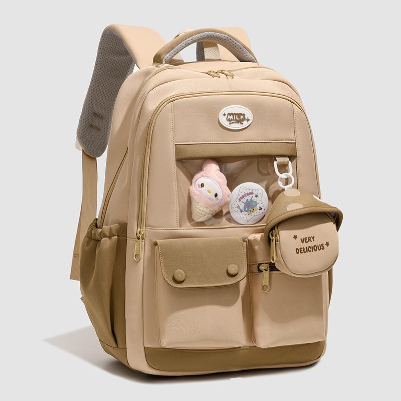 Contrast Color Student Backpack Large Capacity Schoolbag Women's Backpack