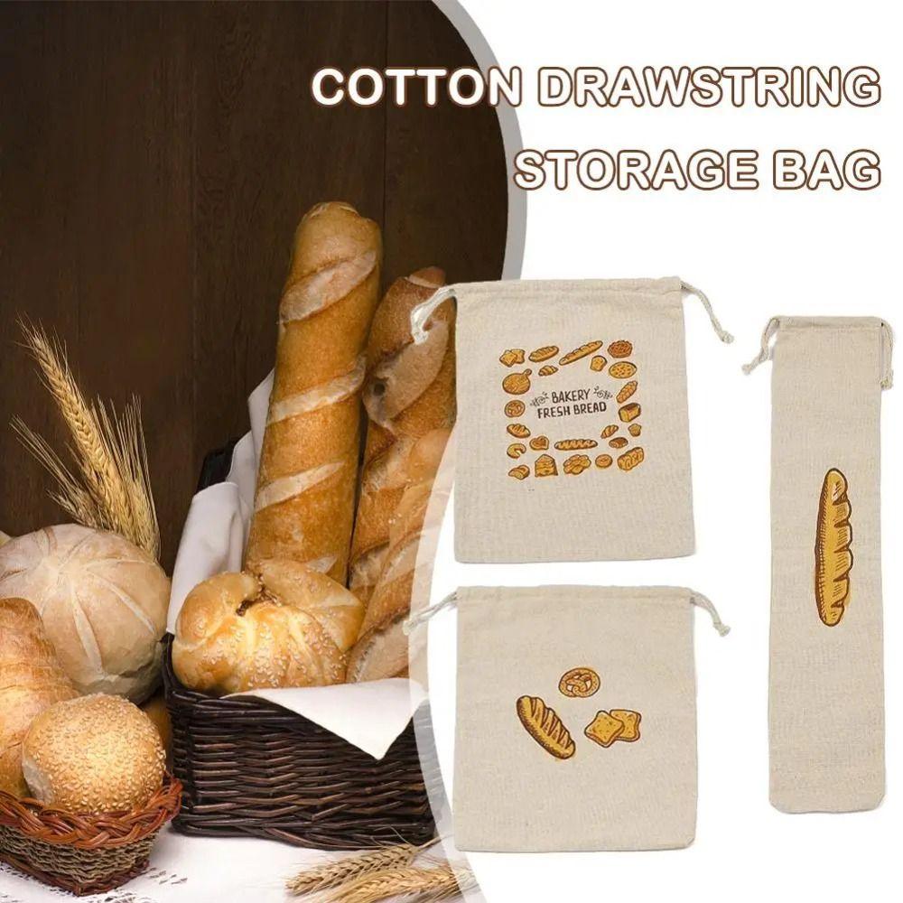Large Linen Bread Bag Reusable Storage Food Accessories New Homemade Linen Bags