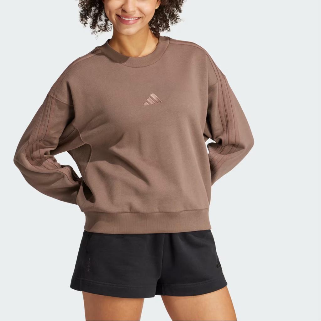 Adidas Casual Round Neck Long Sleeve Pullover Sweatshirt Women Sweatshirt Rock-Layer-Deep-Earth-Brown JI9101
