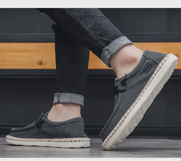 Erkek Retro Kanvas Slip-On Ayakkabılar - Nefes Alabilir Eski Pekin İlkbahar/Yaz 2023 Günlük Ayakkabılar