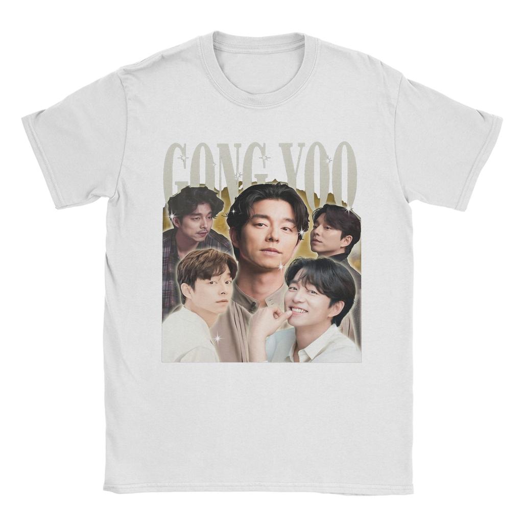 Gong Yoo Retro 90er Jahre T-Shirts Herren Damen Reine Baumwolle Neuheit T-Shirt Rundhals T-Shirt Kurzarm Kleidung Übergröße