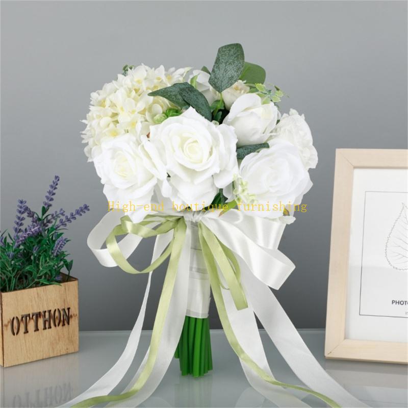 Свадебный Букет Невесты Искусственный Цветок Розы из Шелка Цветок для Подружки Невесты China Mainland