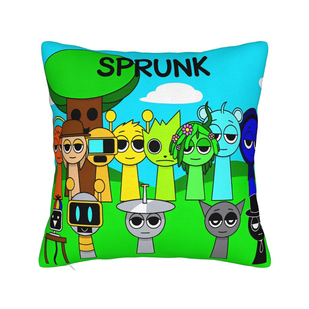 Sprunki Game Square Pillow Cases Cartoon Cushion Cover Fashion Polyester Decor Pillowcover for Car 45x45cm