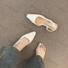 Women Low Heel Pointed Toe Sandals Pointed Toe Flats Mary Jane Shoes Female Summer New Strap Sandals Woman Casual Single Shoes