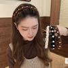 Solid Color Pearl Wave Headband Fluffy Face Wash Hairband Sweet Plastic Hair Band  Student
