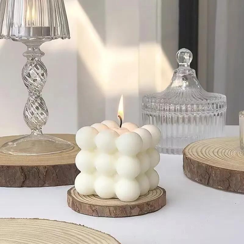 Lazzy House Small Bubble Cube Candle Soy Wax Aromatherapy Scented Candles Relaxing Birthday Gift Decorative Ornaments