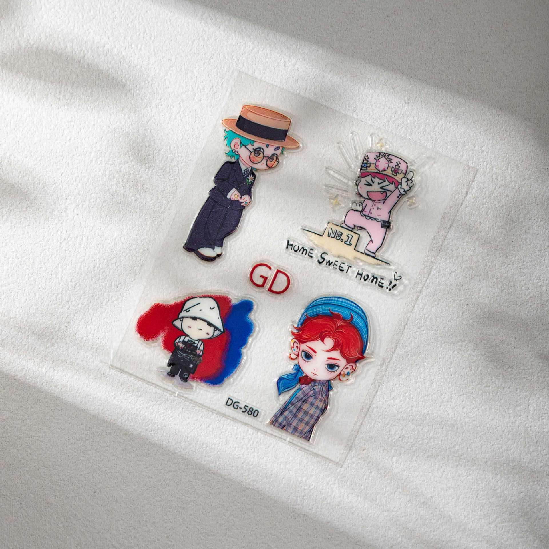 Модные 3D Наклейки для Маникюра с Мультяшными Ромашками - Рельефные Граффити-Наклейки с Клейкой Основой