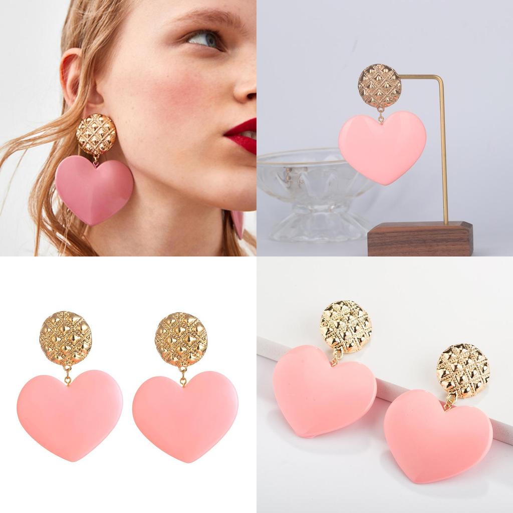 Trendy Alloy Candy Heart Earrings For Women Autumn 2021 Fashionable Jewelry
