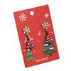Diamond Snowflake Christmas Tree Earrings Pearl Earrings Christmas New Light Luxury Temperament Stud Earrings